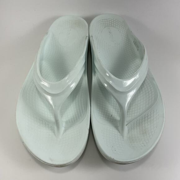 Oofos Oolala Luxe Flip Flops Womens Size 9 Ice White Comfort Recovery Sandals - Picture 9 of 9